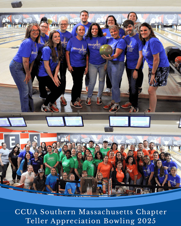 Group photo of bowling event participants in matching shirts.