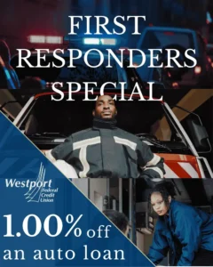 First Responder 1% discount on auto loan poster