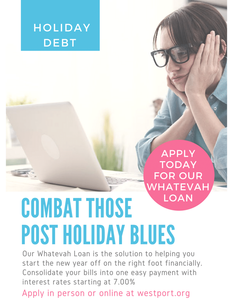 Ad for "Whatevah Loan" to Combat Post Holiday Blues.